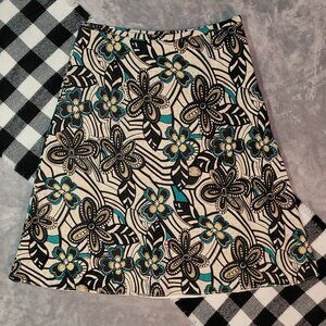 7 | Reitmans | Botanical Wave Side-Zip Skirt